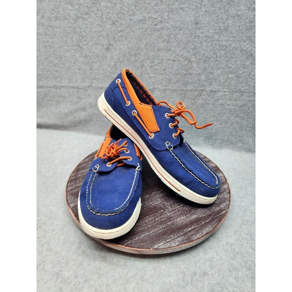 Mens‎ Eastland MLB New York Mets Boat Shoes Size 10 Blue & Orange Canvas